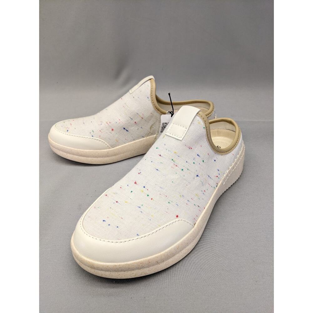 Dearfoams Women's Lila Light weight Mule Slip-On On Comfort Clog, Cream, Size 7